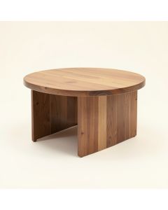 Rea Solid Wood Drum Coffee Table (synthetic illustration; no displayed measurements)