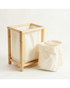 Briar Bluff Laundry Sorting Station With Plain Removable Bags - Cream (synthetic illustration; no displayed measurements)
