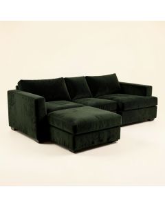 82 '' Wide Velvet Sofa & Chaise (synthetic illustration; no displayed measurements)