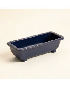 Fern Canyon Empty Railing Planter With Integral Brackets - Navy (synthetic illustration; no displayed measurements)
