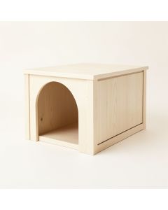 Juniper Bridge Empty Furniture-Style Litter Enclosure - Ivory (synthetic illustration; no displayed measurements)