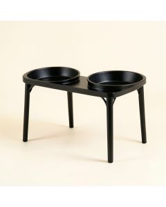 Harbor Crossing Pet Feeding Stand With Two Plain Empty Bowls - Black (synthetic illustration; no displayed measurements)