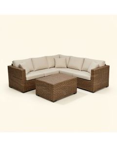 Augusta 6 Piece Rattan Sectional Seating Group With Cushions (synthetic illustration; no displayed measurements)