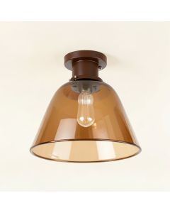 4.5 '' H Glass Bell Ceiling Fan Fitter Shade ( Screw On ) In Caramel (synthetic illustration; no displayed measurements)