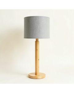Cedar Bridge Floor Lamp With A Plain Fabric Shade - Gray (synthetic illustration; no displayed measurements)