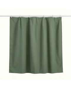 Holly Bridge Shower Curtain Hanging Flat From A Plain Rod - Green (synthetic illustration; no displayed measurements)