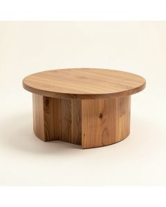 Lorraine Solid Wood Drum Coffee Table (synthetic illustration; no displayed measurements)