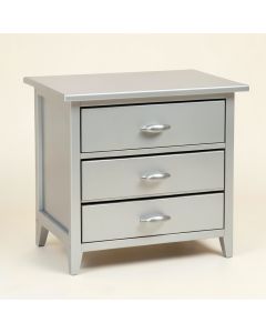 Wymore 3 - Drawer Solid Wood Nightstand In Silver (synthetic illustration; no displayed measurements)