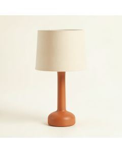 Cliff Arc Table Lamp With A Plain Fabric Shade (synthetic illustration; no displayed measurements)