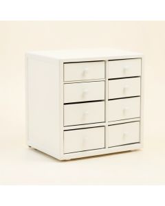 Aspen Bend Small-Parts Storage Drawer Cabinet - White (synthetic illustration; no displayed measurements)
