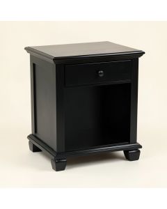 Kissell 1 - Drawer Solid Wood Nightstand In Black (synthetic illustration; no displayed measurements)