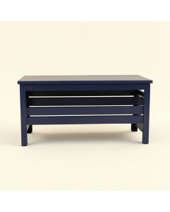 Laurel Arc Narrow Outdoor Storage Bench - Navy (synthetic illustration; no displayed measurements)