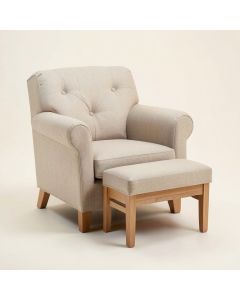 Dontrell 27.5 '' Wide Tufted Armchair And Ottoman (synthetic illustration; no displayed measurements)