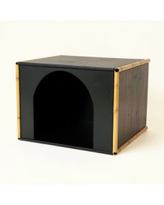 Hazel Field Empty Furniture-Style Litter Enclosure - Black (synthetic illustration; no displayed measurements)