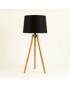 Reed Crossing Floor Lamp With A Plain Fabric Shade - Black (synthetic illustration; no displayed measurements)