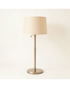 Pine Bridge Floor Lamp With A Plain Fabric Shade - Beige (synthetic illustration; no displayed measurements)