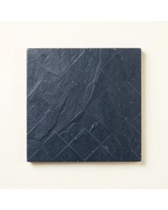 Fern Branch Uninstalled Square Decorative Tile - Navy (synthetic illustration; no displayed measurements)