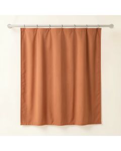 Linden Canyon Shower Curtain Hanging Flat From A Plain Rod - Terracotta (synthetic illustration; no displayed measurements)