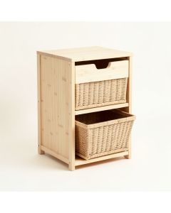 Reed Crest Freestanding Pull-Out Hamper Cabinet - Ivory (synthetic illustration; no displayed measurements)