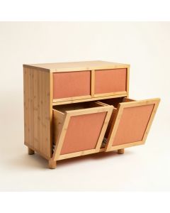 Aspen Brook Freestanding Pull-Out Hamper Cabinet - Terracotta (synthetic illustration; no displayed measurements)