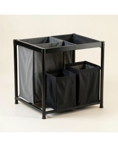 Slate Canyon Laundry Sorting Station With Plain Removable Bags - Black (synthetic illustration; no displayed measurements)