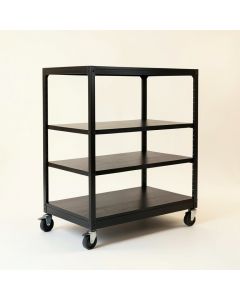 Rowan Dell Empty Rolling Workshop Cart - Black (synthetic illustration; no displayed measurements)