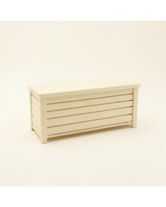 Oak Crossing Narrow Outdoor Storage Bench - Ivory (synthetic illustration; no displayed measurements)