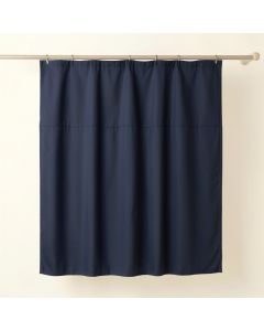 Meadow Bend Shower Curtain Hanging Flat From A Plain Rod - Navy (synthetic illustration; no displayed measurements)