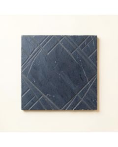 Linden Branch Uninstalled Square Decorative Tile - Navy (synthetic illustration; no displayed measurements)