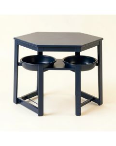 Holly Bridge Pet Feeding Stand With Two Plain Empty Bowls - Navy (synthetic illustration; no displayed measurements)