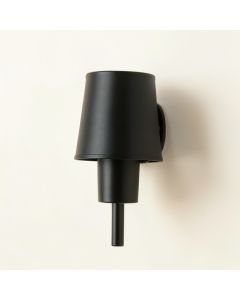 Spruce Brook Wall Sconce Mounted On A Plain Wall - Black (synthetic illustration; no displayed measurements)