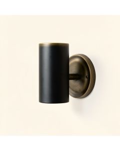 Donavan 1 - Light Black/Antique Brass Armed Sconce (synthetic illustration; no displayed measurements)