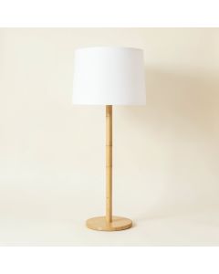 Flint Bend Floor Lamp With A Plain Fabric Shade - White (synthetic illustration; no displayed measurements)