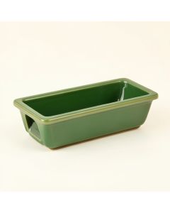 Oak Crossing Empty Railing Planter With Integral Brackets - Green (synthetic illustration; no displayed measurements)
