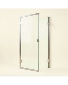 Unidoor Plus 58 '' W X 72 '' H Hinged Semi-Frameless Shower Door With Clearmax™ Technology (synthetic illustration; no displayed measurements)