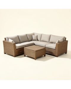 Caverna Patio 8 Piece Rattan Sectional Seating Group With Cushions (synthetic illustration; no displayed measurements)