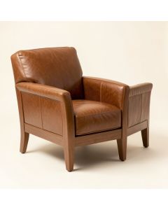 Pakswith 40.55 '' Wide Top Grain Leather Chair And A Half (synthetic illustration; no displayed measurements)