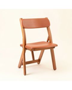 Maple Bridge Folding Outdoor Chair - Terracotta (synthetic illustration; no displayed measurements)