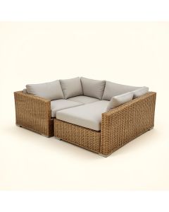 Lucaya Patio Sectional With Cushions (synthetic illustration; no displayed measurements)