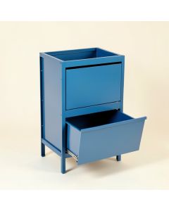 Flint Bridge Freestanding Pull-Out Hamper Cabinet - Blue (synthetic illustration; no displayed measurements)