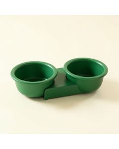 Glen Arc Pet Feeding Stand With Two Plain Empty Bowls (synthetic illustration; no displayed measurements)