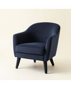 Flint Crest Upholstered Armchair - Navy (synthetic illustration; no displayed measurements)
