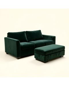 Bodily 103 '' Wide Velvet Reversible Sofa & Chaise With Ottoman (synthetic illustration; no displayed measurements)