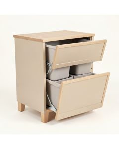 Briar Crest Freestanding Pull-Out Hamper Cabinet - Beige (synthetic illustration; no displayed measurements)
