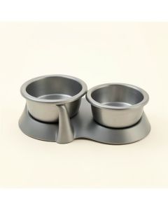 River Dale Pet Feeding Stand With Two Plain Empty Bowls - Gray (synthetic illustration; no displayed measurements)