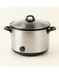 Elite By Maxi-Matic Platinum 8.5 Qt . Stainless Steel Slow Cooker (synthetic illustration; no displayed measurements)
