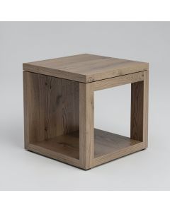 Maison Cross-Leg End Table with Storage (synthetic illustration; no displayed measurements)