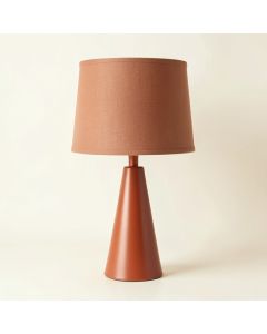 Briar Bluff Table Lamp With A Plain Fabric Shade - Terracotta (synthetic illustration; no displayed measurements)