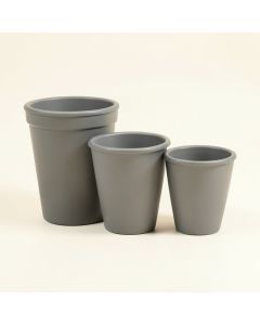 Happy Planter Planter , Set Of 3 ( Large , Med , Small ) , Continental Grey (synthetic illustration; no displayed measurements)