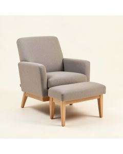 Rotterdam 29 '' Wide Polyester Armchair And Ottoman (synthetic illustration; no displayed measurements)